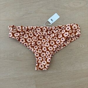 Fighting Eel Floral Swim Bottom - Brown and Pink